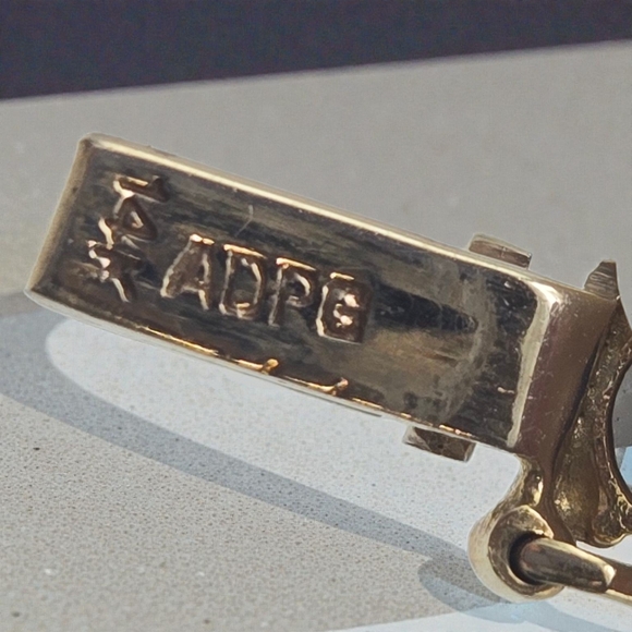 Vintage 14K Gold Blue Topaz Tennis Bracelet ADPC Signed 9.79g Solid Gold Estate - Picture 10 of 12